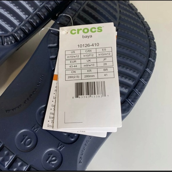 Crocs Unisex's Mens Baya Clogs - Navy - Picture 4 of 4